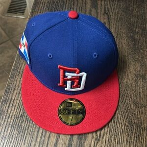 Dominican Republic Hat New Era 2023 World Baseball Classic Blue 7 Fitted Cap